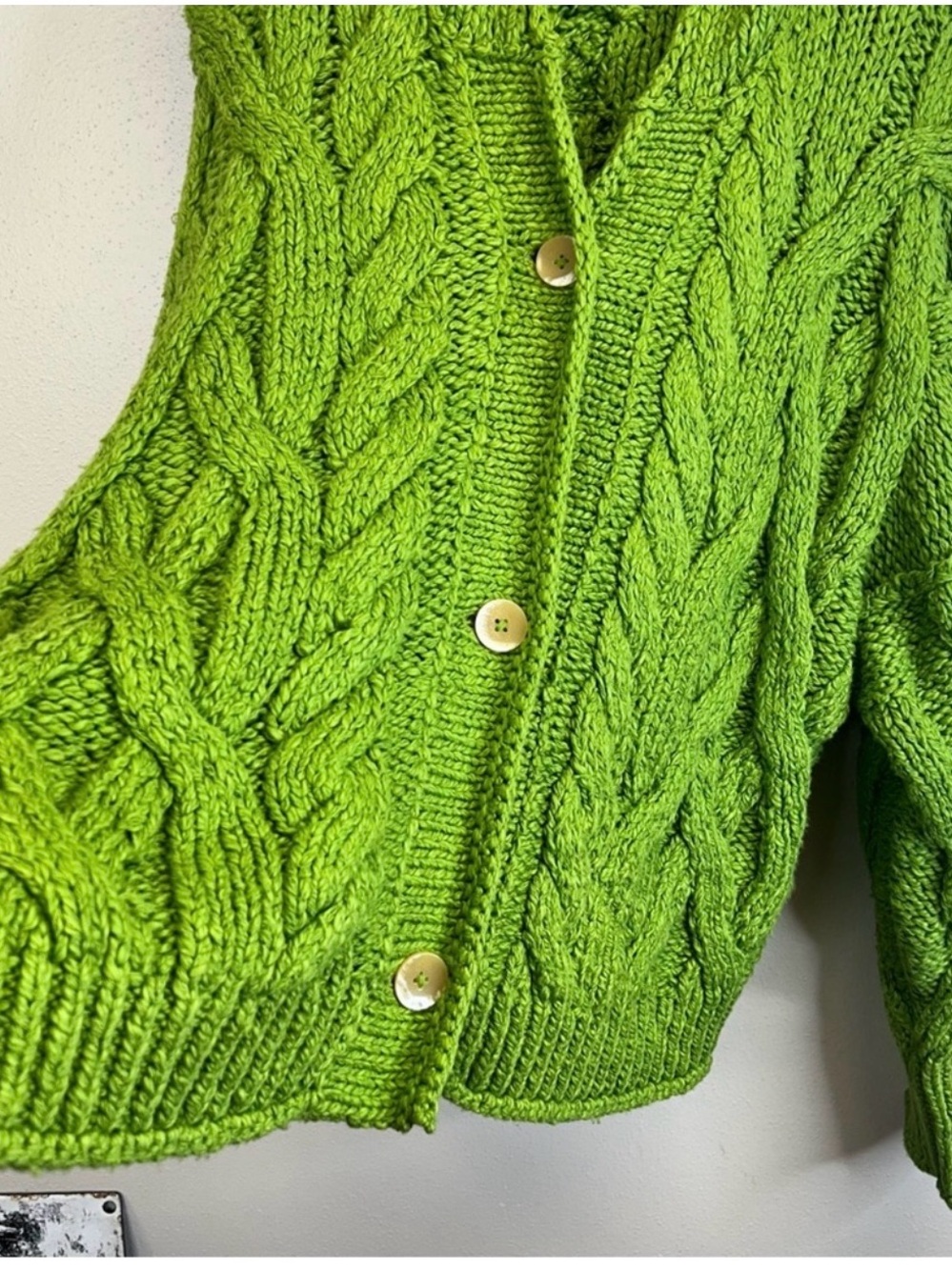 Anthropologie Pilcro Green Cable Knit Sweater with Hood - Picture 4 of 15